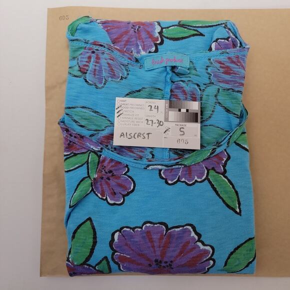 Fresh Produce Floral Print Top Art To Wear XS ALCHRST Made in USA 605 - Picture 10 of 11